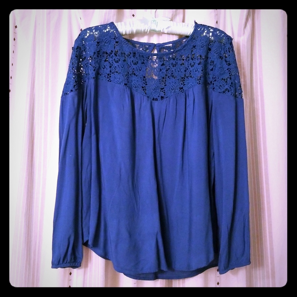 Lace topped blouse
